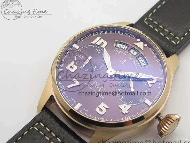 MIROTIME 0226 Popular Big Pilot Real PR IW502706 RG YLF 1:1 Best Edition Brown Dial On Calfskin Strap A 7223